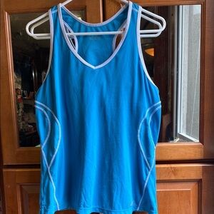 Asics XL Blue Tank Top with White Accents